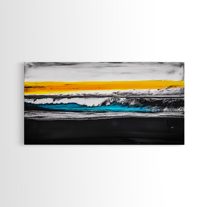 Ocean Waves, Coastal Wall Art, Seascape Painting, Beach House Decor, Nautical Home Art, Abstract Ocean Art, Framed Canvas Print