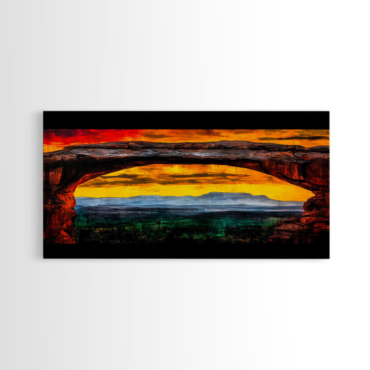 Desert Arch, Southwest Landscape, National Park Painting, Sunset Wall Art, Western Home Decor, Grand Canyon Art, Canvas Print