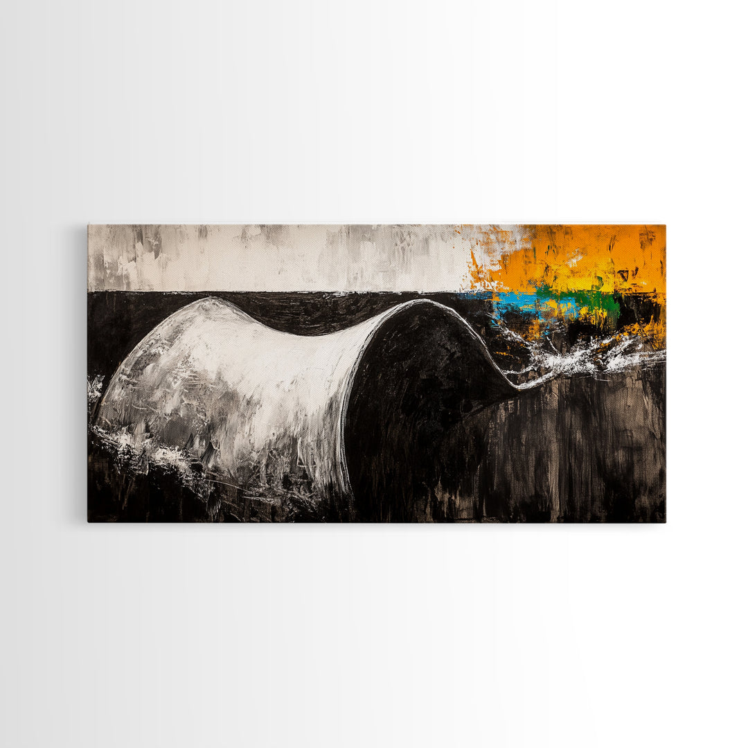 Abstract Curve, Modern Canvas Print, Minimalist Wall Art, Contemporary Painting, Neutral Home Decor, Office Wall Art, Large Canvas