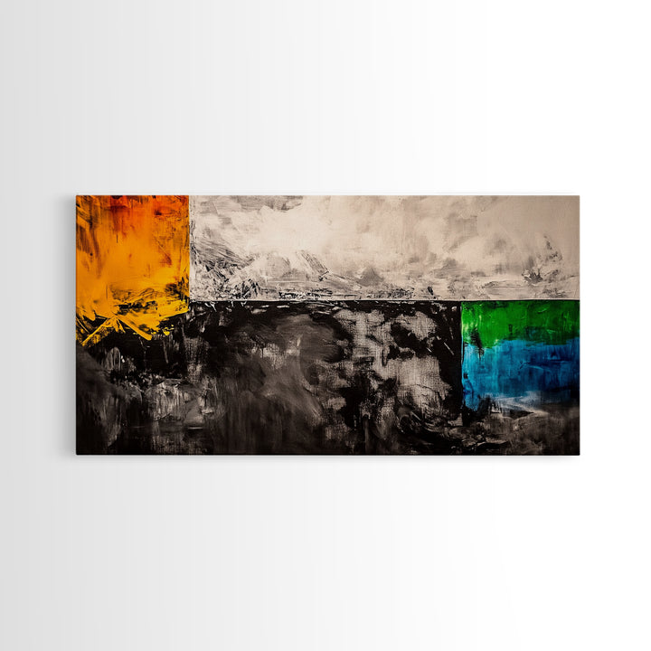 Geometric Blocks, Modern Canvas Print, Abstract Colorful Art, Contemporary Wall Decor, Mid Century Design, Office or Living Room Art