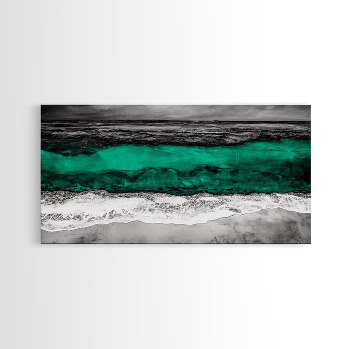 Abstract Ocean, Beach Wall Art, Coastal Decor, Seascape Painting, Modern Home Art, Nautical Decor, Framed Canvas Print, Large Wall Art