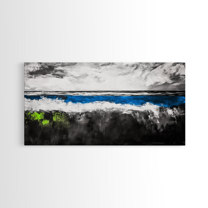 Abstract Ocean, Minimalist Seascape, Modern Coastal Wall Art, Ocean View, Nautical Home Decor, Framed Canvas Print, Beach House Art