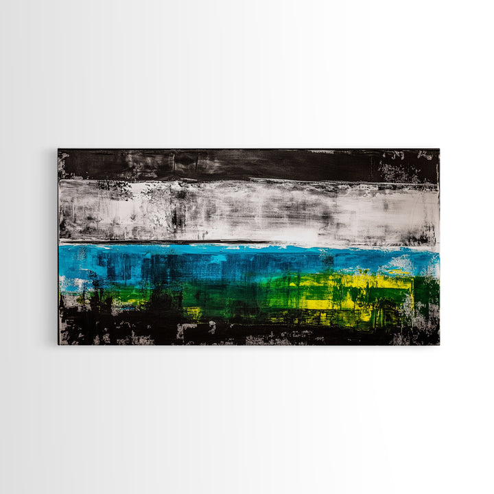 Abstract Ocean, Modern Art, Blue and Green, Coastal Canvas Print, Minimalist Waves, Contemporary Wall Art, Beach House Decor, Bold Art