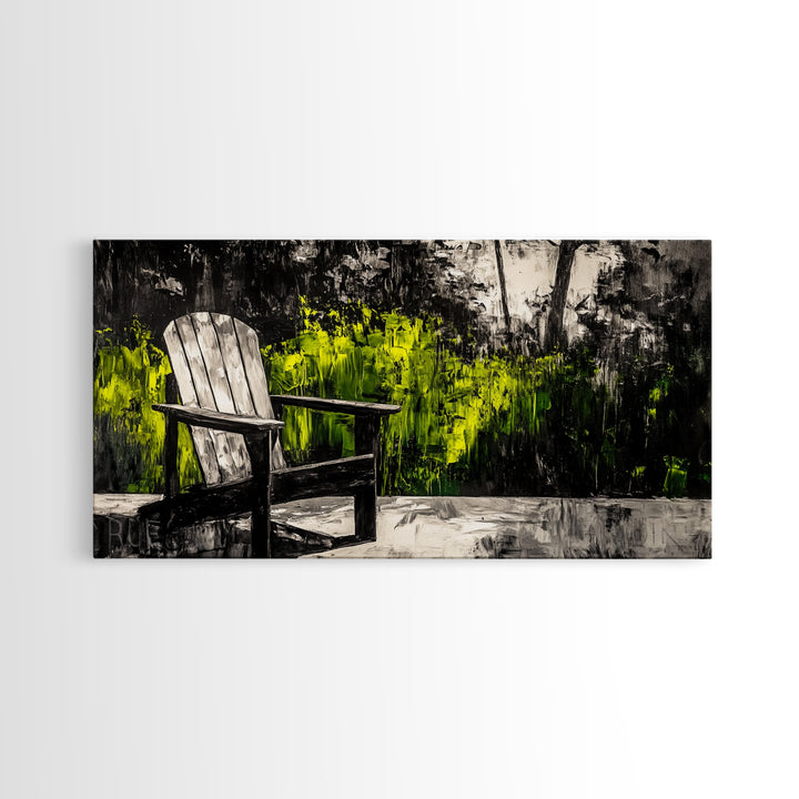 Adirondack Chair, Rustic Decor, Outdoor Art, Nature Print, Cabin Wall Art, Country Home Decor, Farmhouse Wall Art, Framed Canvas Print