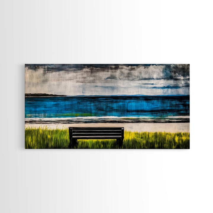 Beach View, Ocean Wall Art, Coastal Home Decor, Blue Canvas Print, Nature Artwork, Living Room Art, Nautical Art, Summer Wall Decor