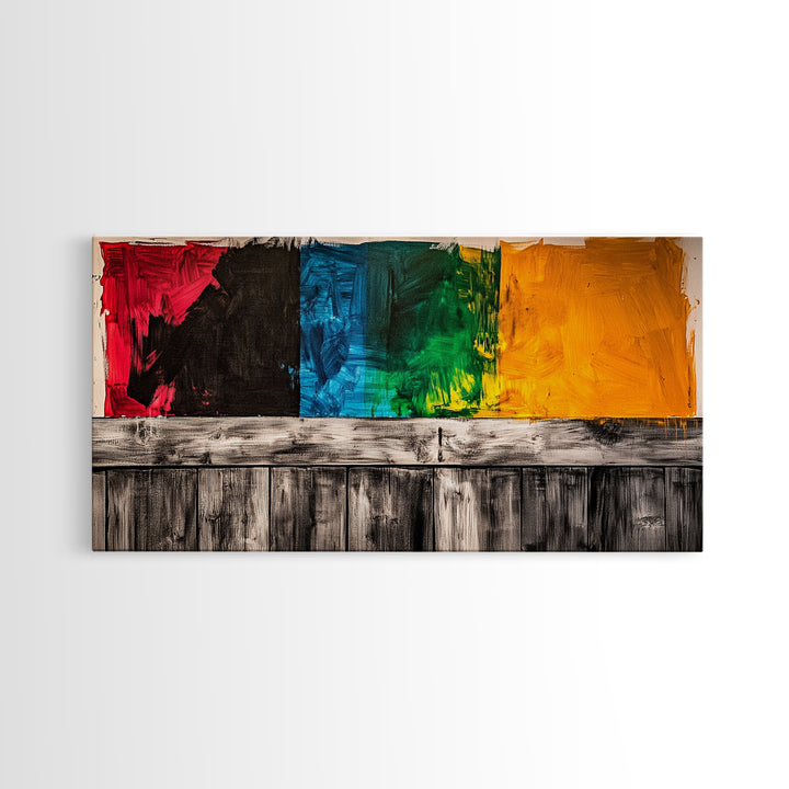 Colorful Abstract, Modern Wall Art, Bold Geometric Design, Expressive Painting, Living Room Accent, Artistic Home Decor, Canvas Print