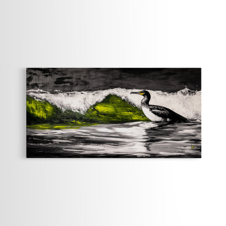 Ocean Bird, Coastal Wildlife, Beach Wall Art, Framed Canvas Print, Nautical Home Decor, Nature Inspired Art, Serene Landscape