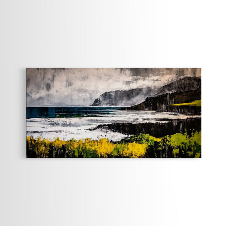 Coastal Landscape, Ocean View, Framed Canvas Print, Beach House Wall Art, Nautical Art, Minimalist Decor, Contemporary Home Art