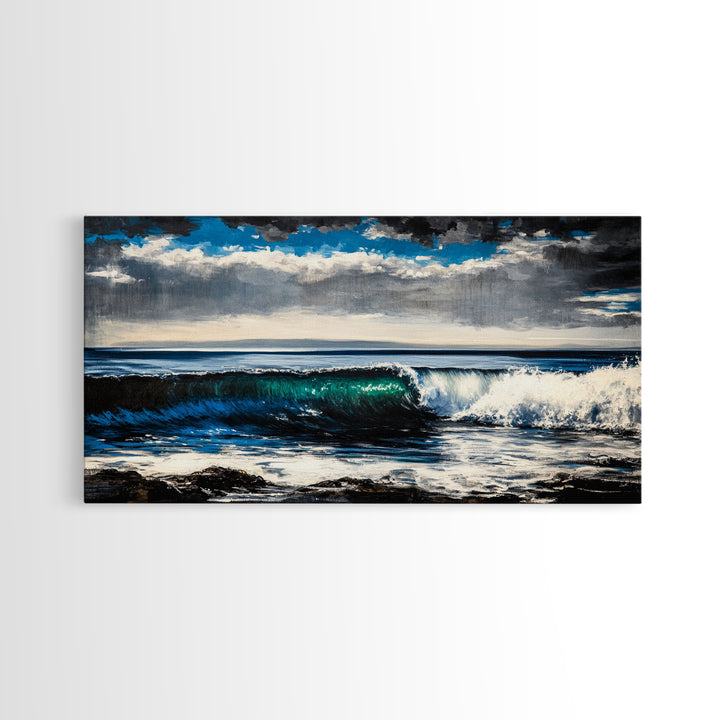 Ocean Wave, Blue Water, Seascape Painting, Canvas Print, Surf Wall Art, Beach House Decor, Coastal Living, Nautical Art, Large Wall Decor