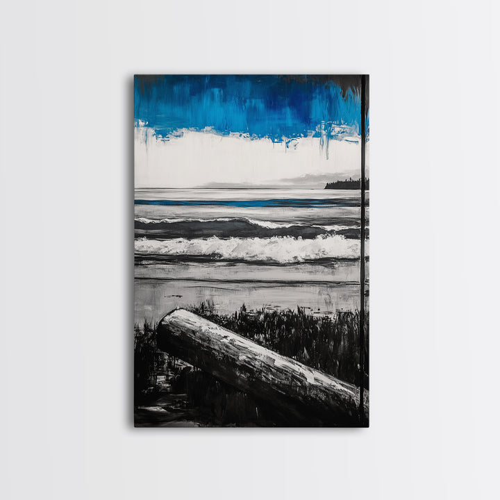 Ocean Serenity, Coastal Landscape, Nautical Wall Art, Beach House Decor, Framed Canvas Print, Living Room Wall Art, Seascape Painting