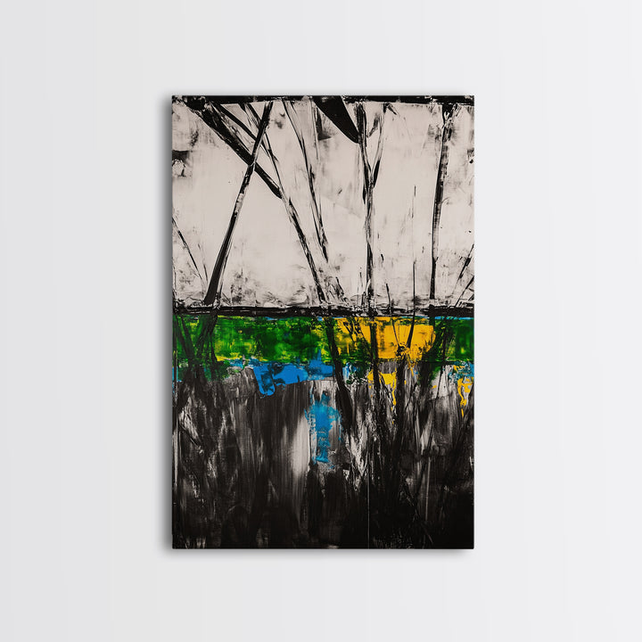 Abstract, Black and White, Modern Wall Art, Framed Canvas Print, Minimalist Art, Contemporary Decor, Unique Office Art, Home Accent