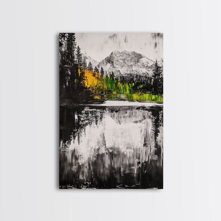 Black and White, Ocean Waves, Modern Coastal Art, Canvas Print, Minimalist Wall Art, Contemporary Painting, Bedroom Wall Decor