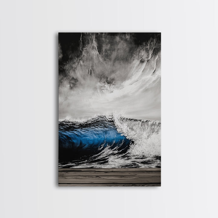 Ocean Wave, Stormy Sea, Dramatic Water, Coastal Art, Canvas Print, Nautical Wall Decor, Living Room Statement Piece, Moody Seascape