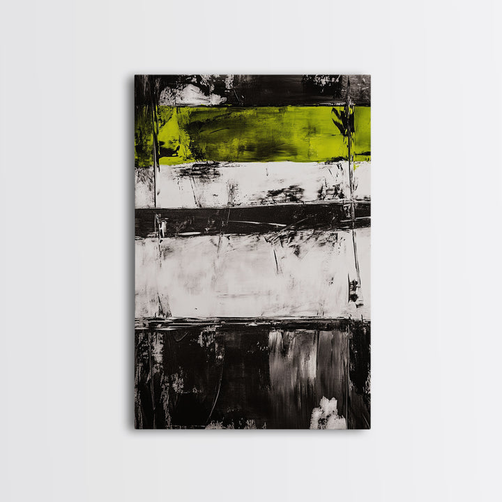 Black and Green, Abstract Expressionism, Modern Canvas Print, Minimalist Art, Bold Statement Piece, Home Office Decor, Unique Artwork