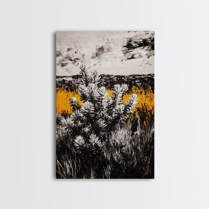Nature Artwork, Desert Landscape, Western Home Decor, Canvas Print, Rustic Wall Art, Black and White Art, Fall Inspired Artwork