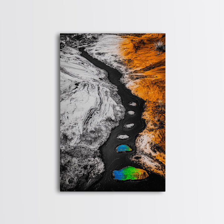 Desert Path Print, Abstract Art, Earthy Wall Decor, Bohemian Landscape, Modern Southwest Art, Fall Aesthetic Print, Framed Canvas Print