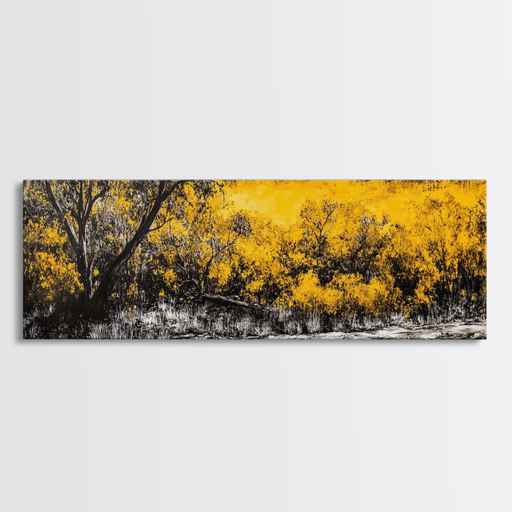 Autumn Forest, Golden Trees, Fall Landscape, Canvas Print, Rustic Wall Art, Nature Lover Decor, Warm Tones, Large Wall Art, Cozy Aesthetic