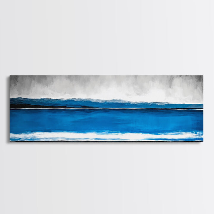 Ocean Wave, Beach Canvas Print, Coastal Art, Blue Water Painting, Modern Seascape, Nautical Wall Art, Living Room Decor, Minimalist Art