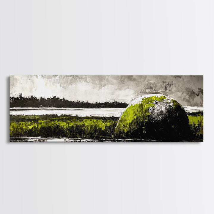 Abstract Hill, Nature Art, Landscape Painting, Contemporary Wall Decor, Framed Canvas Print, Office Wall Art, Earthy Tones, Minimalist Design