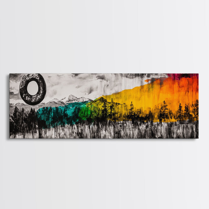 Cosmic Landscape, Surreal Art, Dreamy Forest, Framed Canvas Print, Mystical Wall Art, Fantasy Home Decor, Living Room Statement Art