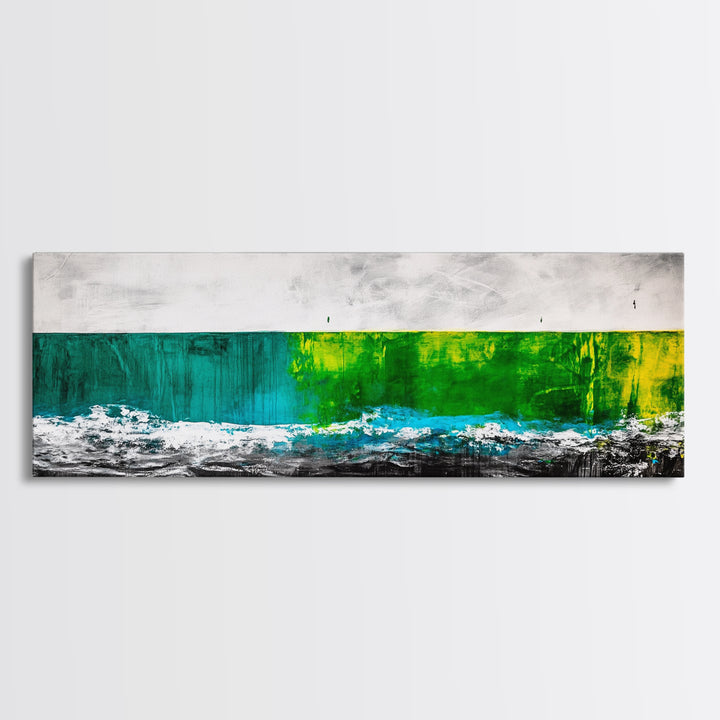 Abstract Water, Minimalist Ocean Art, Contemporary Coastal Decor, Serene Blue Green Painting, Canvas Print, Office Wall Art