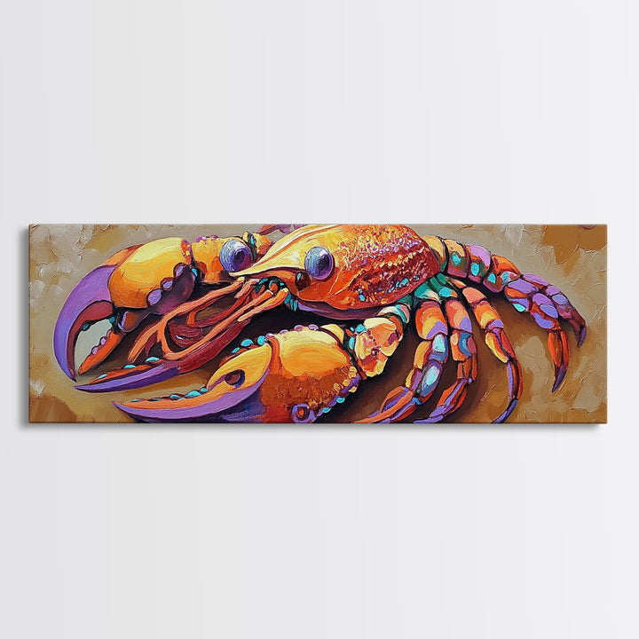 Crustacean Duo, Bright Lobsters, Sea Creatures, Coastal Kitchen, Canvas Print, Nautical Wall Decor, Boho Art, Vibrant Beach House Accent