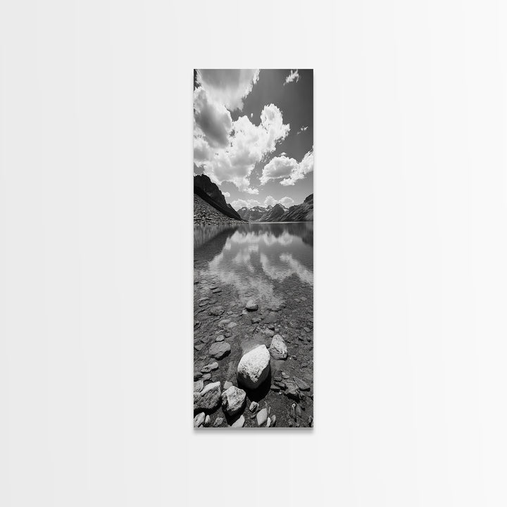 Alpine Lake, Reflections, Clear Water, Tranquil Scenery, Canvas Print, Nature Photography, Framed Canvas Print, Living Room Wall Art