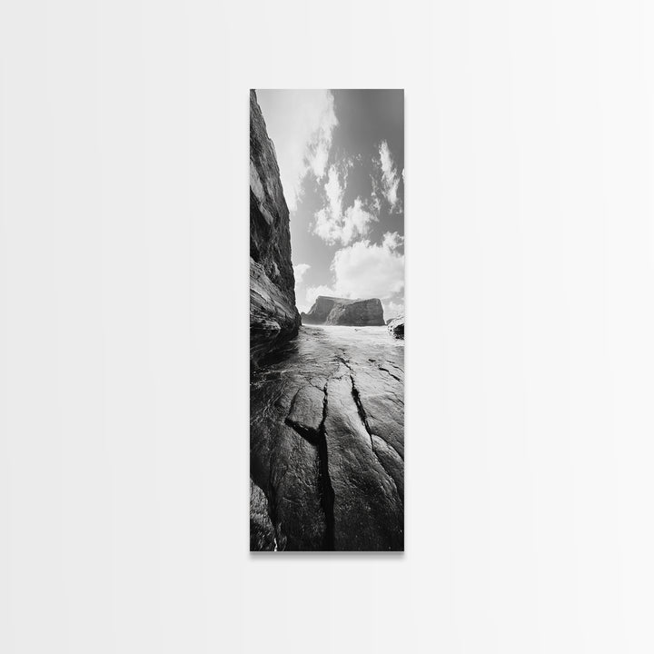 Ocean Cliffs, Moody Coast, Nature Wall Art, Canvas Print, Modern Coastal Decor, Minimalist Seascape, Bathroom or Bedroom Artwork