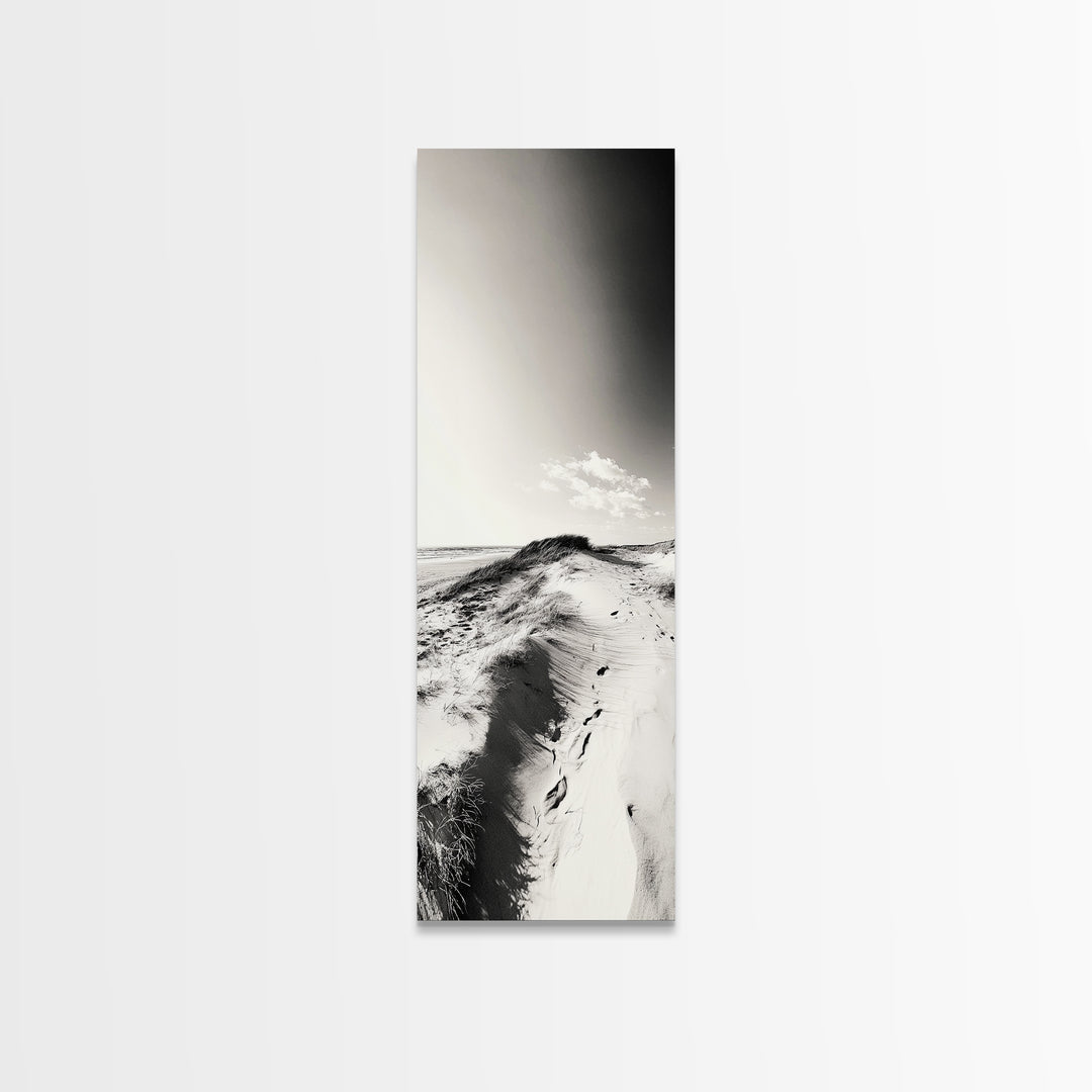 Sand Dunes Art, Coastal Minimalism, Desert Beach Wall Decor, Neutral Living Room Style, Framed Canvas Print, Nature Boho Aesthetic
