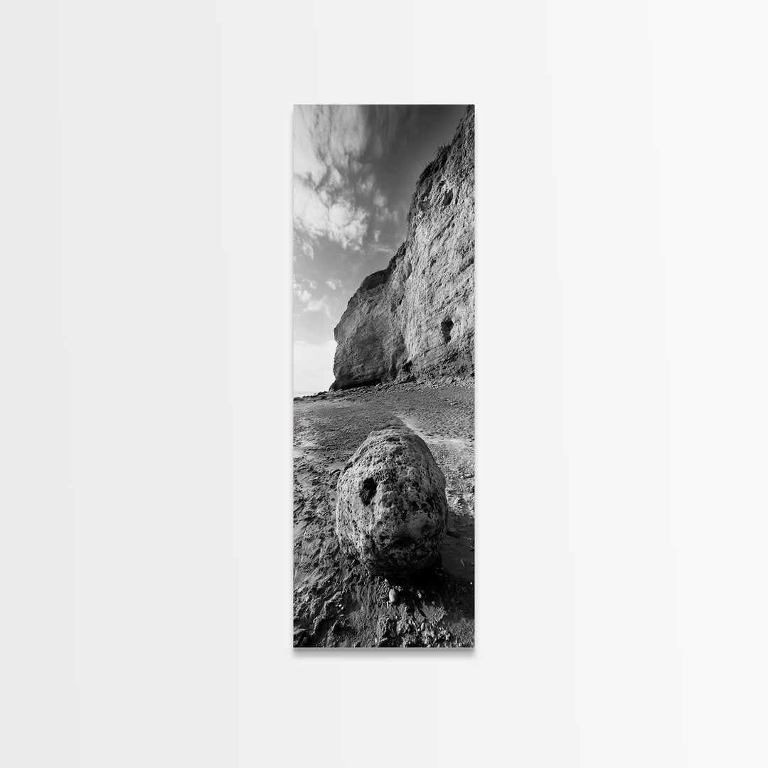 Seaside Cliffs, Coastal Rock, Rugged Beauty, Framed Canvas Print, Nature Wall Art, Rustic Beach Decor, Boho Vibe, Earthy Textures