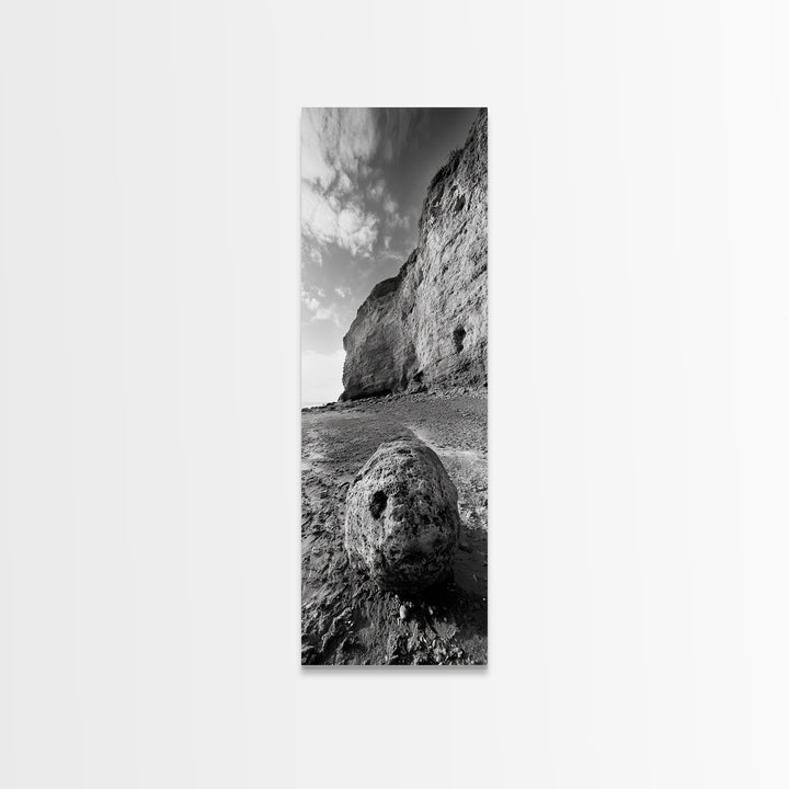 Seaside Cliffs, Coastal Rock, Rugged Beauty, Framed Canvas Print, Nature Wall Art, Rustic Beach Decor, Boho Vibe, Earthy Textures