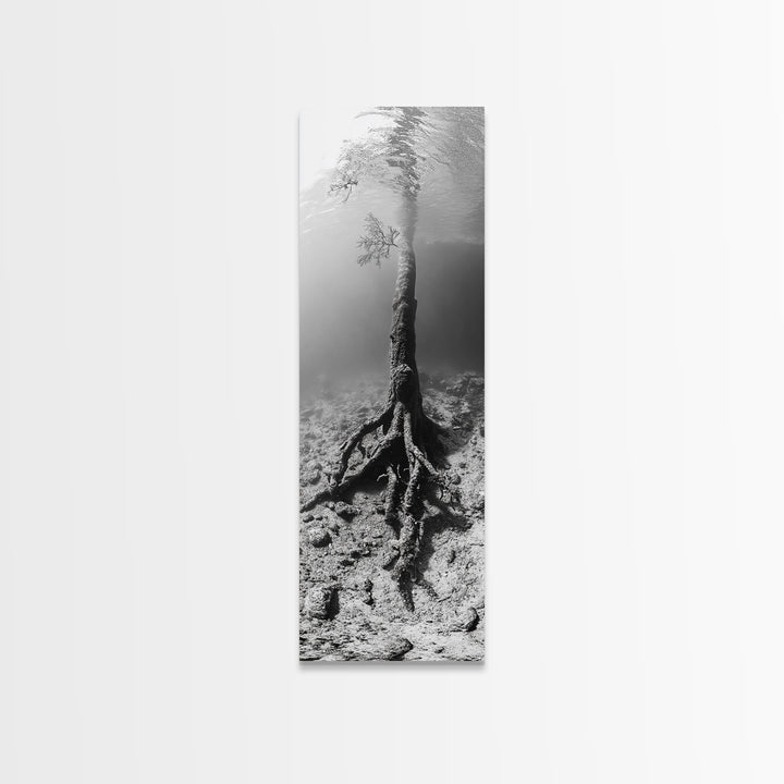 Surreal Tree Roots, Underwater Tree Art, Dreamy Forest Print, Nature Photography, Living Room Wall Decor, Framed Canvas Print