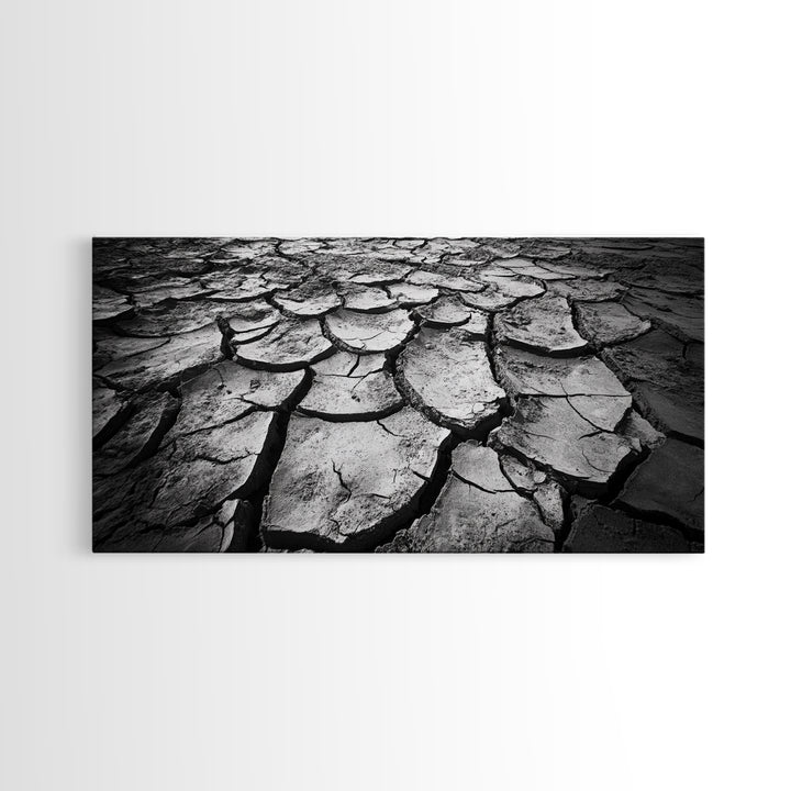 Cracked Earth Texture, Nature Closeup, Desert Minimalism, Earth Tone Art, Canvas Print, Rustic Home Decor, Fall Entryway Wall Art