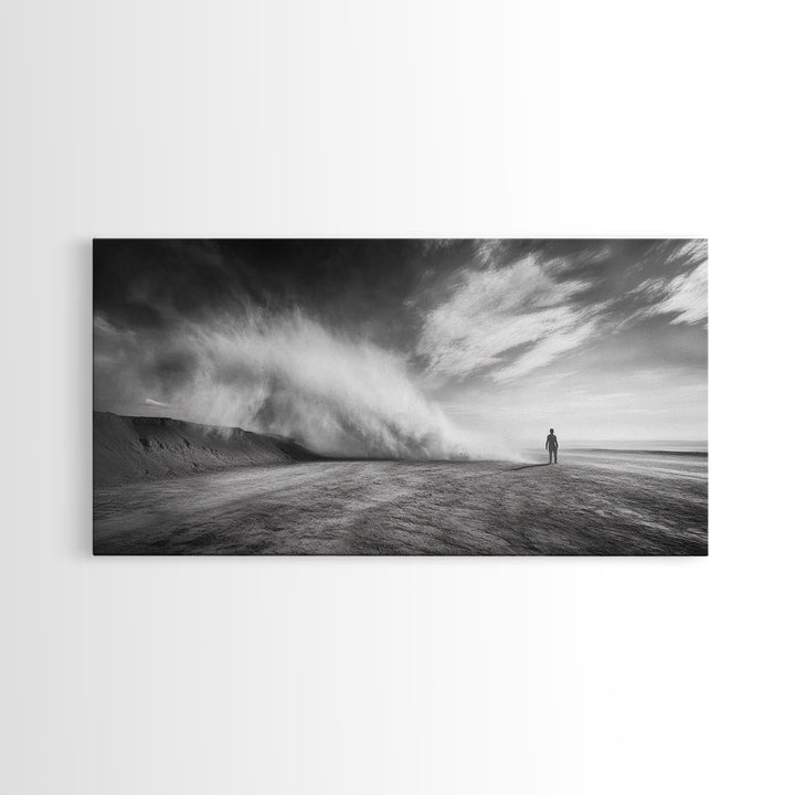 Desert Storm, Solitude Photography, Dramatic Landscape Art, Wind and Sand Scene, Canvas Print, Modern Living Room or Office Wall Art