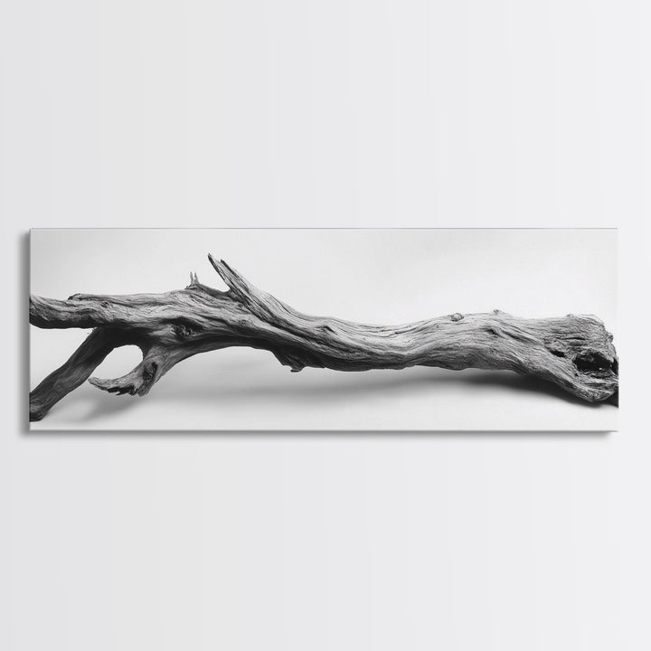 Driftwood Closeup, Minimal Nature Print, Scandinavian Neutral Decor, Framed Canvas Print, Modern Wall Art, Organic Texture Style