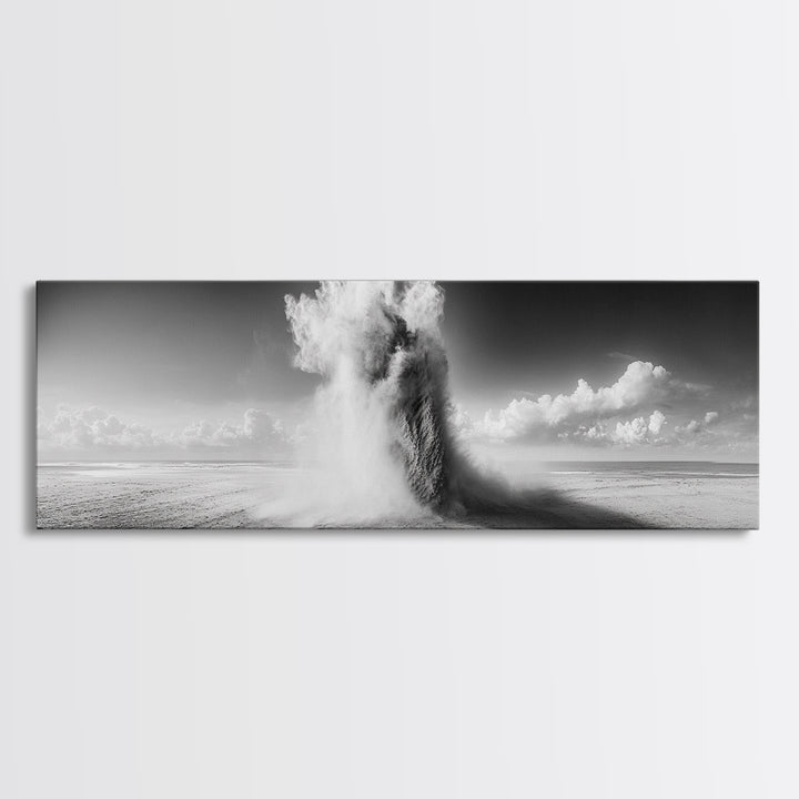 Sand Eruption, Desert Energy, Dust Storm, Framed Canvas Print, Modern Abstract Art, Office Wall Art, Dynamic Nature Photography