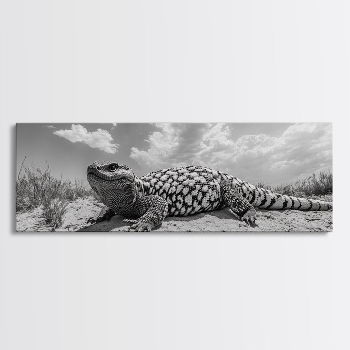Desert Lizard, Reptile Closeup, Sunbaked Texture, Canvas Print, Wildlife Photography, Bold Wall Art, Southwestern Living Room