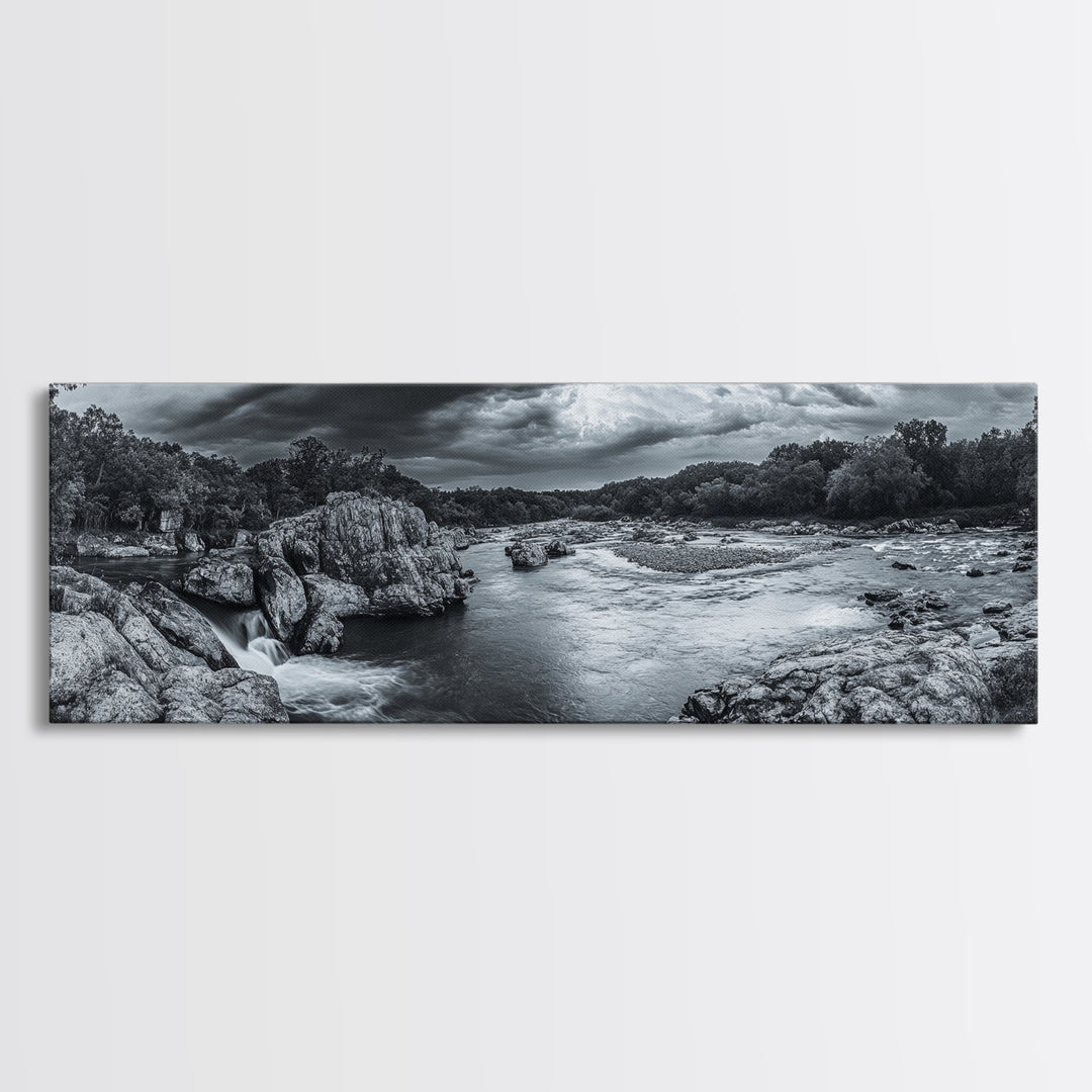 Stormy River Valley, Dramatic Landscape Art, Nature Wall Decor, Framed Canvas Print, Rustic Cabin Decor, Autumn Living Room Artwork