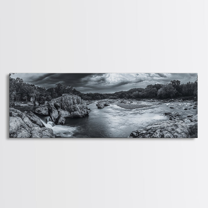 Stormy River Valley, Dramatic Landscape Art, Nature Wall Decor, Framed Canvas Print, Rustic Cabin Decor, Autumn Living Room Artwork