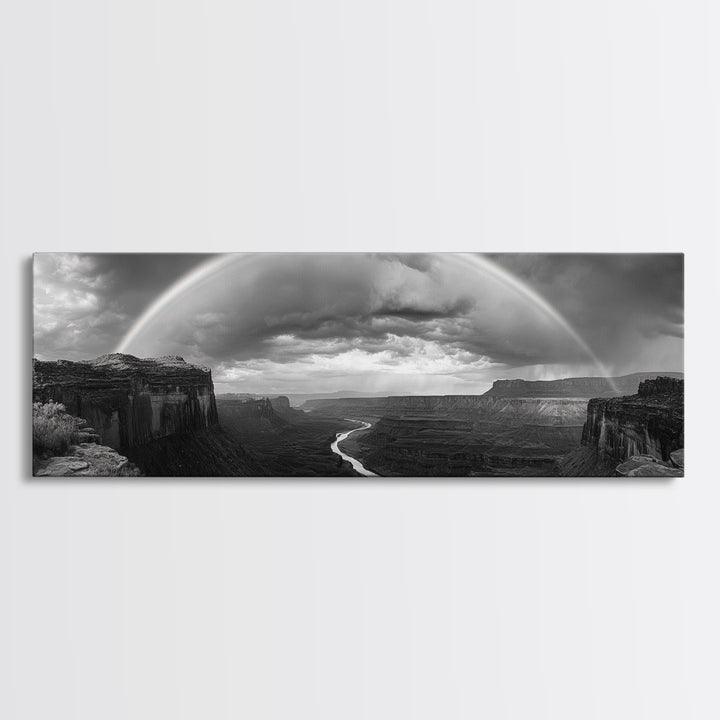 Rainbow Desert Storm, Moody Landscape Photography, Canyon Wall Art, Canvas Print, Living Room Statement Piece, Western Style Decor