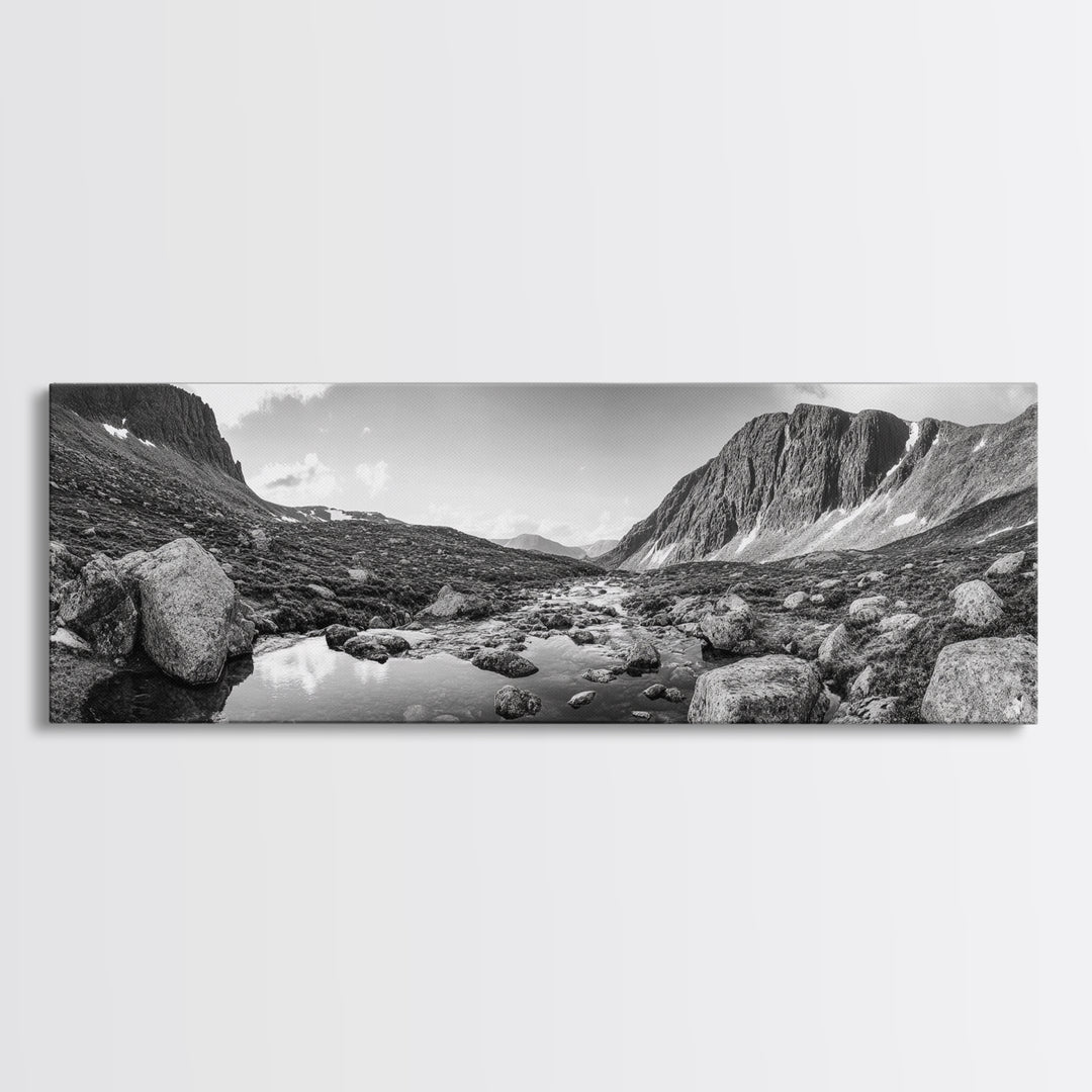 Mountain Stream, Rocky Path, Alpine Beauty, Wilderness Escape, Canvas Print, Cabin Wall Art, Nature Photography, Adventure Home Vibe