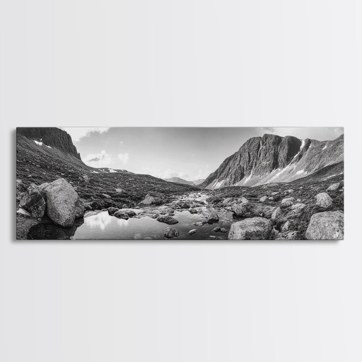Mountain Stream, Rocky Path, Alpine Beauty, Wilderness Escape, Canvas Print, Cabin Wall Art, Nature Photography, Adventure Home Vibe