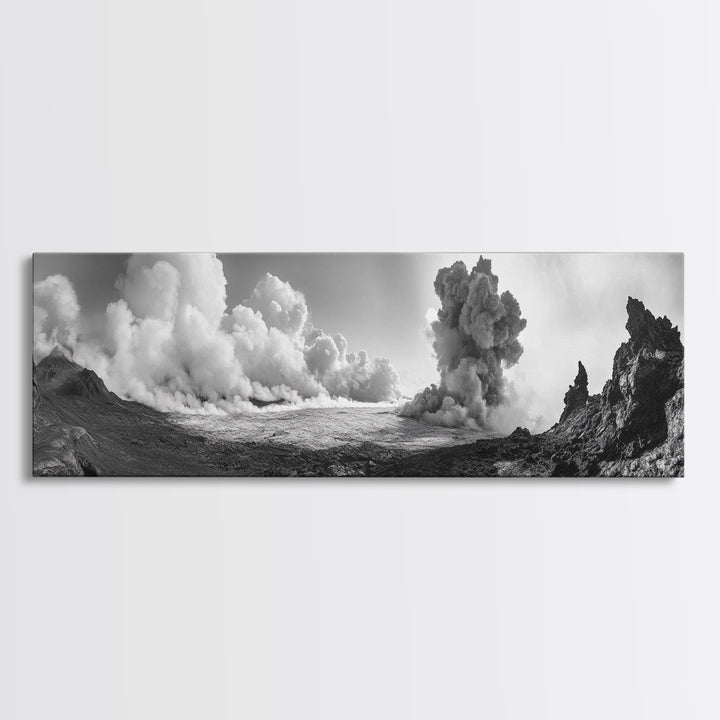 Volcanic Cloudscape, Earth Power, Natural Explosion, Dramatic Wall Decor, Framed Canvas Print, Adventure Art, Rustic Living Room Wall Art
