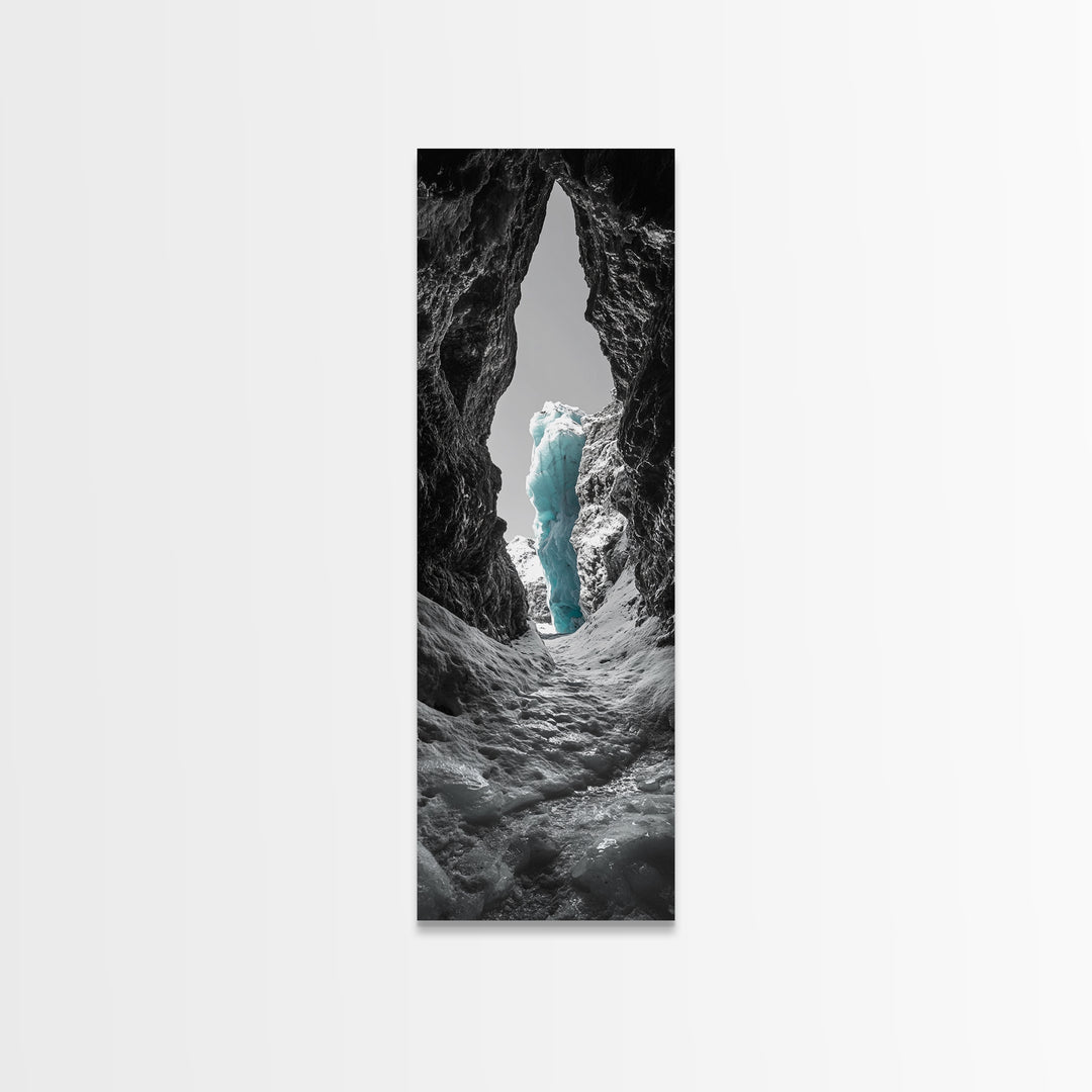 Ice Cave, Blue Glacier, Arctic Escape, Frozen Wonder, Framed Canvas Print, Winter Wall Art, Nature Lover Gift, Bedroom Photography Art