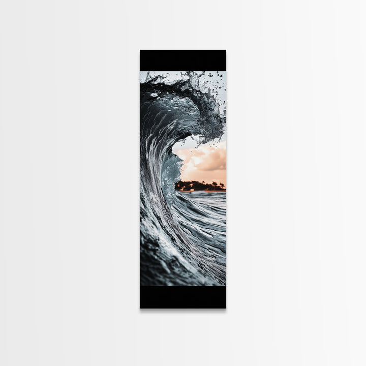 Ocean Wave, Big Surf, Seascape Photography, Coastal Wall Decor, Water Motion, Framed Canvas Print, Beach House Living Room Art