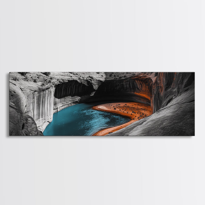 Canyon River, Turquoise Water, Dramatic Landscape, Desert Colors, Canvas Print, Adventure Wall Art, Southwest Style, Boho Living Room