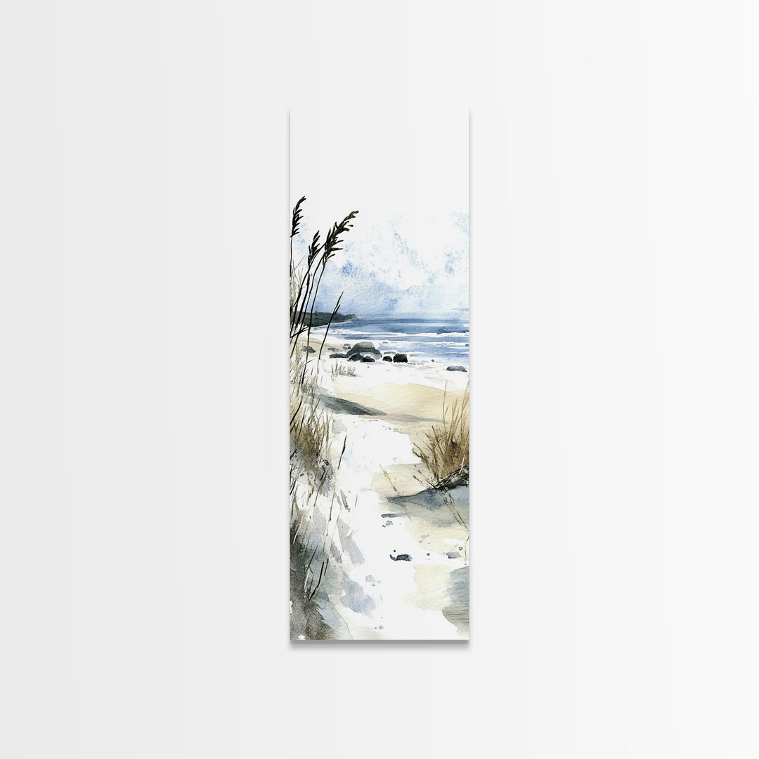 Soft Dune Beach Path Canvas Print, Coastal Wall Art, Watercolor Ocean Decor, Beach House Gift, Neutral Seaside Landscape