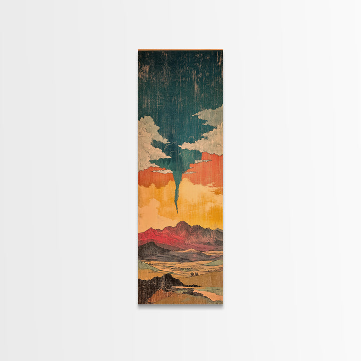 Surreal Desert Tornado Wall Art, Southwestern Landscape Canvas, Stormy Sky Print, Modern Rustic Decor For Living Room Home Decor