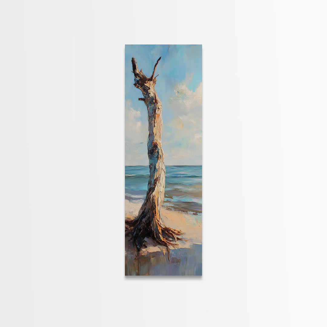 Weathered Driftwood By Ocean Wall Art, Beach House Decor, Coastal Landscape Print, Seascape Art, Nautical Ocean Gift For Her