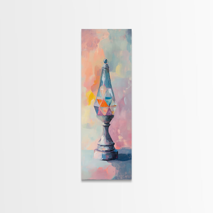 Colorful Crystal Prism Lamp Wall Art, Abstract Glass Still Life Canvas Print, Dopamine Decor, Modern Eclectic Living Room Art